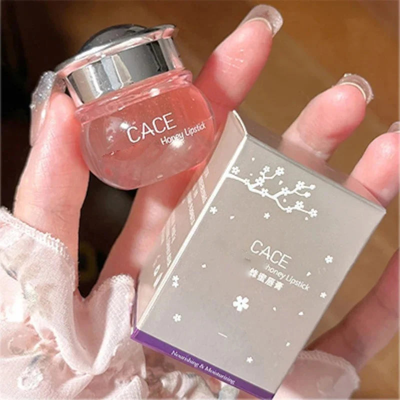 1PC Natural Honey Cherry Blossoms Lip Balm Waterproof Long-lasting Moisturizing Lipstick Anti-drying Hydration Lip Care Cosmetic Qme Cherry