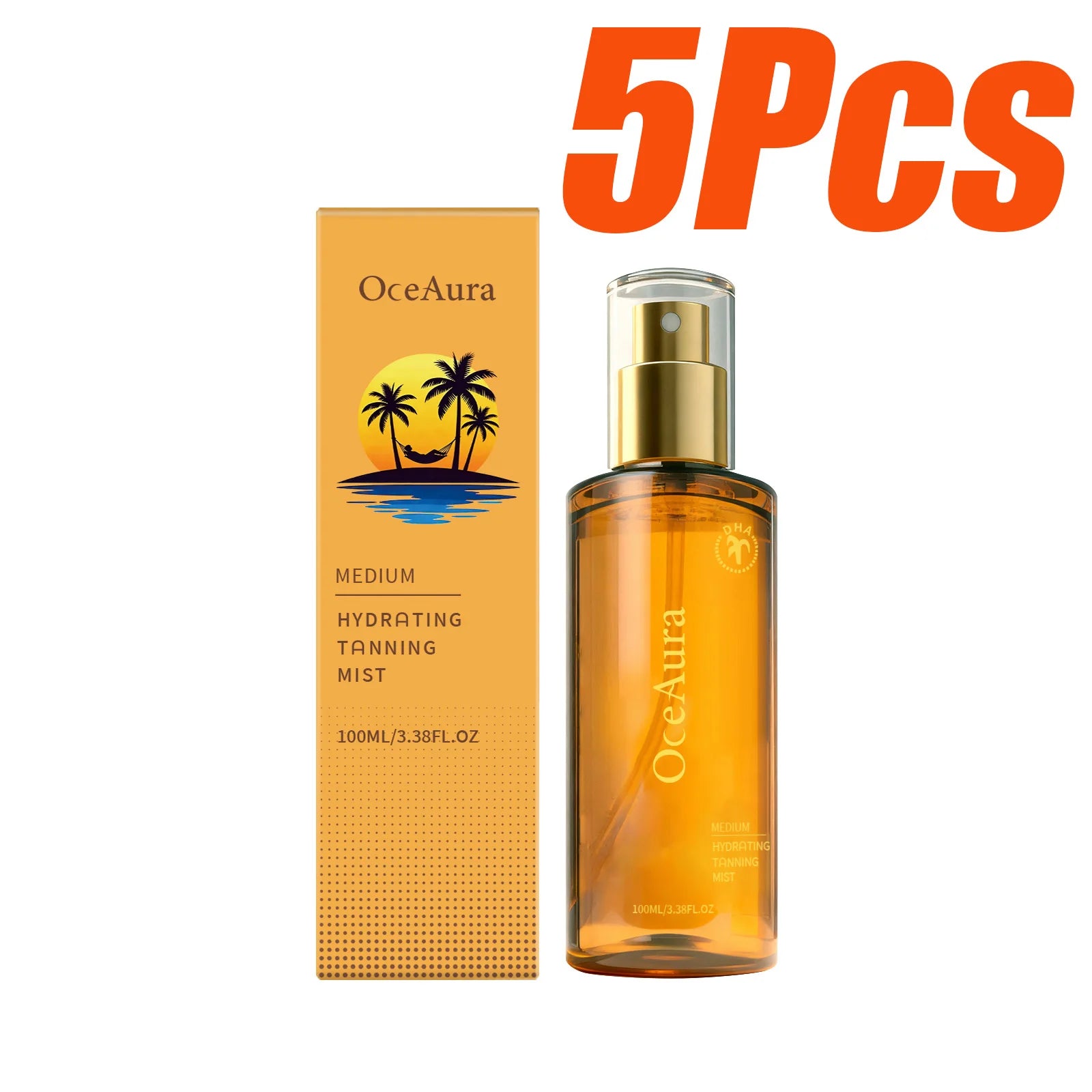 Self Tanning Spray Natural Sunless Tanner for Face Body Hydrating Lightweight Sunless Tanning Spray Natural Brown Tone Even Glow Qme 5 x 100ml Boxed