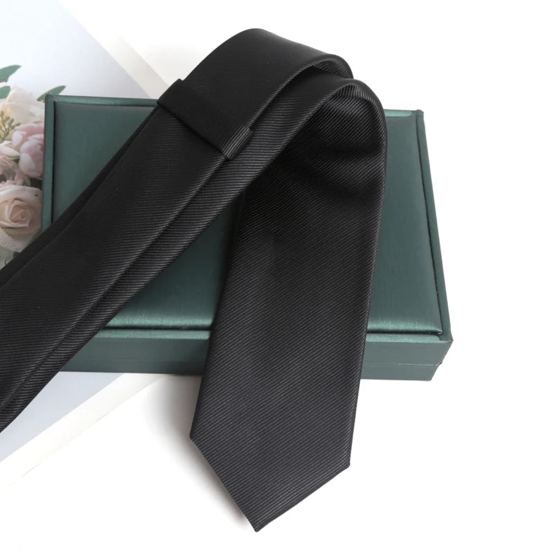 Black Colors Zipper Tie Handmade Necktie Skinny Men Ties Man Women Qme