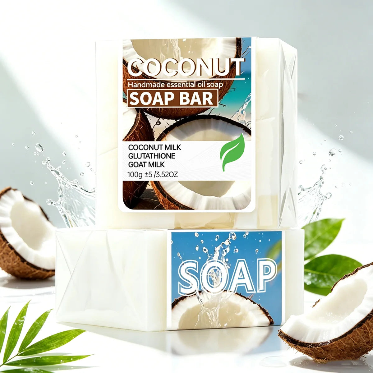 Coconut Milk Moisturizing Soap Glutathione Brightening Cleansing Goat Qme