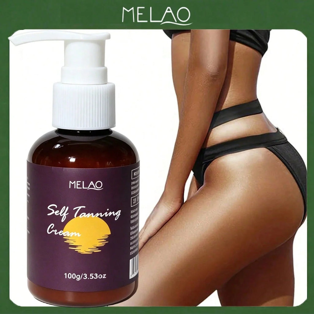MELAO Self Tanning Lotion, Natural Sunless Tanner, Long-Lasting Golden Tan Lotion for Body & Face, Streak-Free Formula Qme