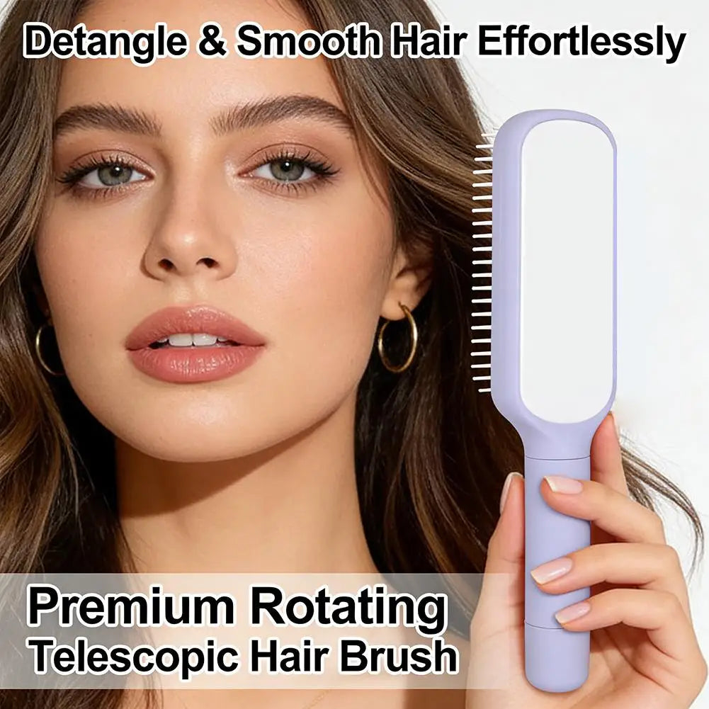 Rotatable Self Cleaning Hair Brush Massage Air Cushion Comb Magic Retractable Self-Cleaning Massage Brush Telescopic Comb Qme
