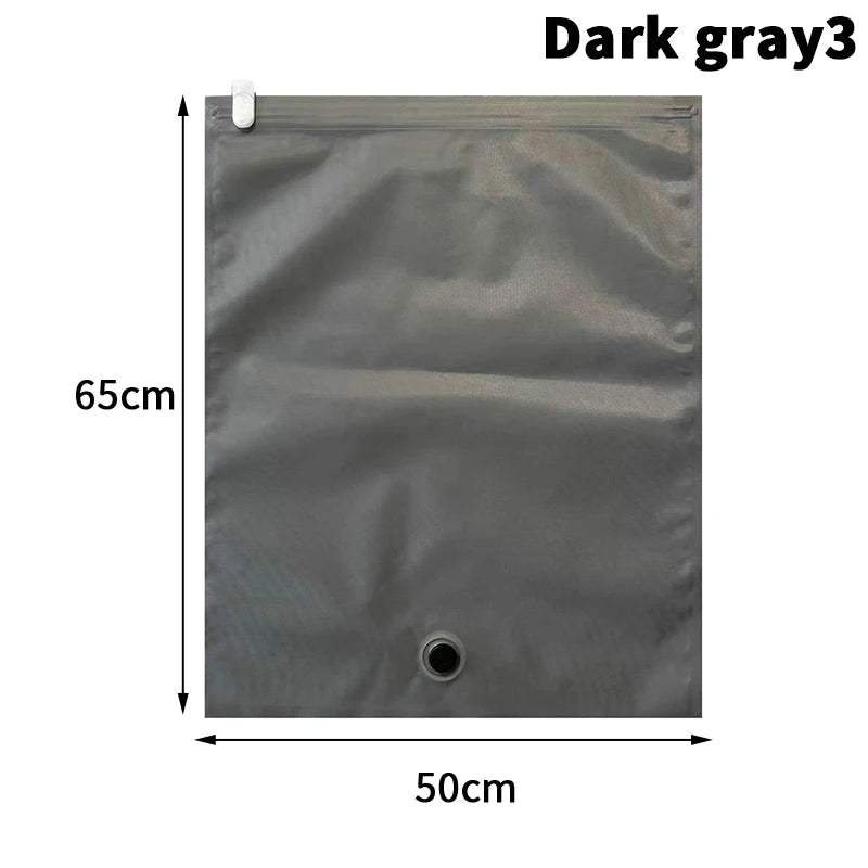 Reusable Hand Roll Vacuum Bags For Travel Waterproof Vacuum Compression Bag Luggage Vacuum Wardrobe Clothing Storage Bag Qme greyL