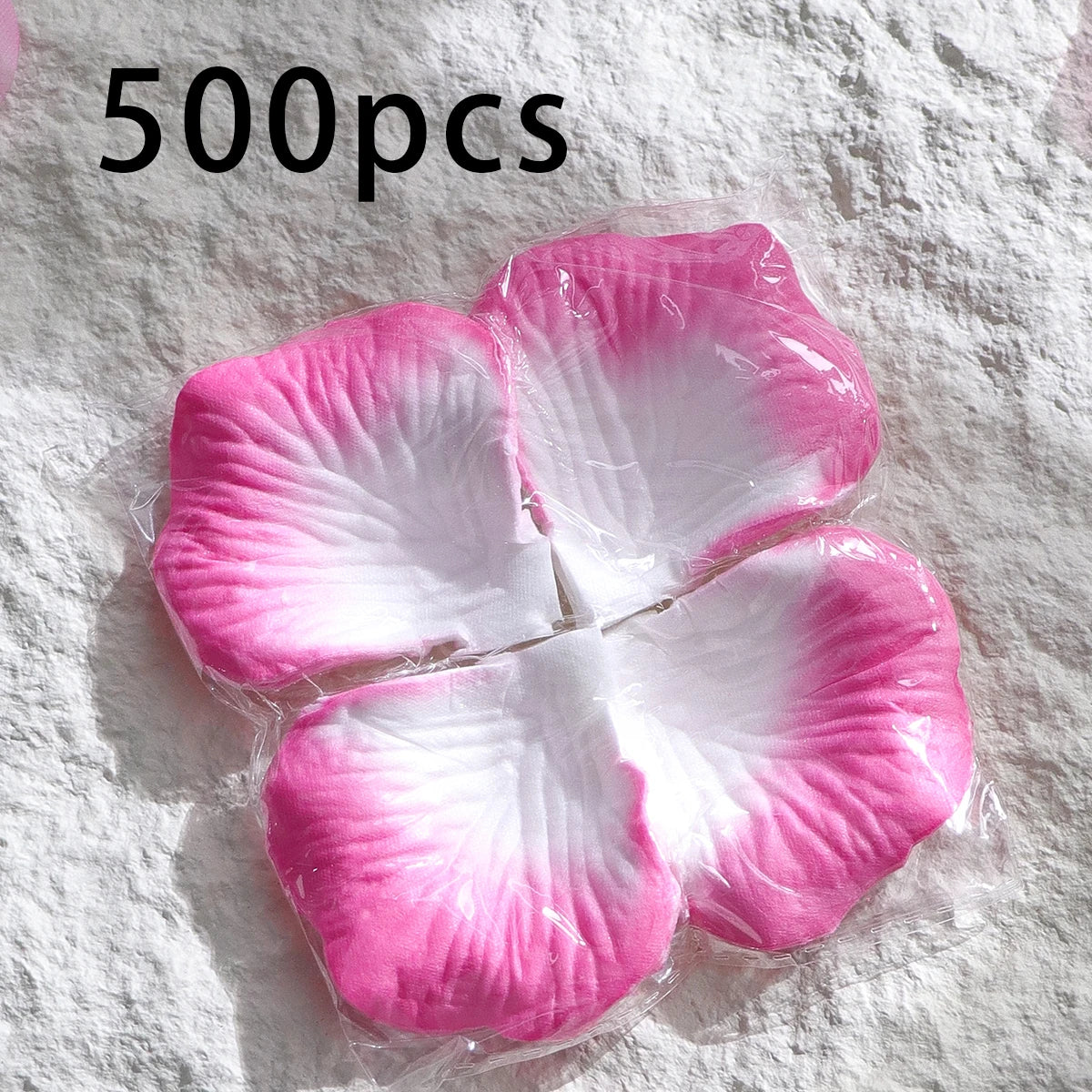 500 Artificial Flower Petals Made of Silk Fabric, Rose Petals, Wedding Room Decorations, Wedding Supplies Qme White-Pink