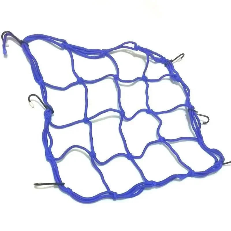 Motorcycle Luggage Net Bike 6 Hooks Hold Down Fuel Tank Luggage Mesh Web Styling High Quality moto adjustable Cargo Net Qme Blue