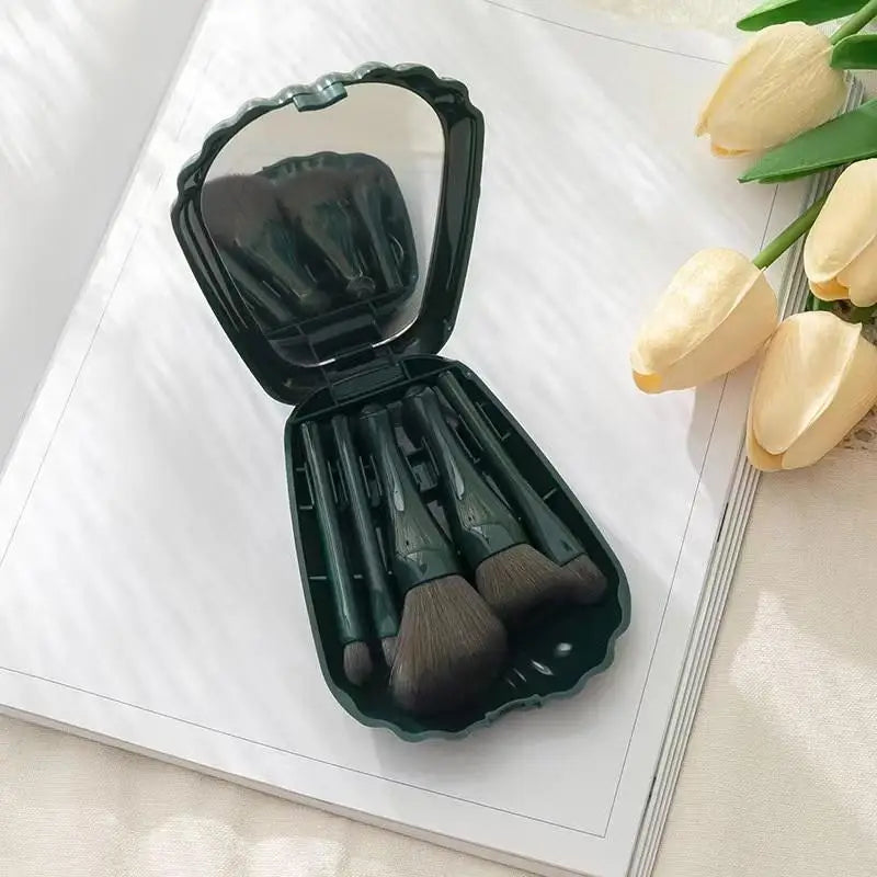 Portable Soft Fiber Makeup Brushes HD Mirror Multipurpose Cosmetic Qme C