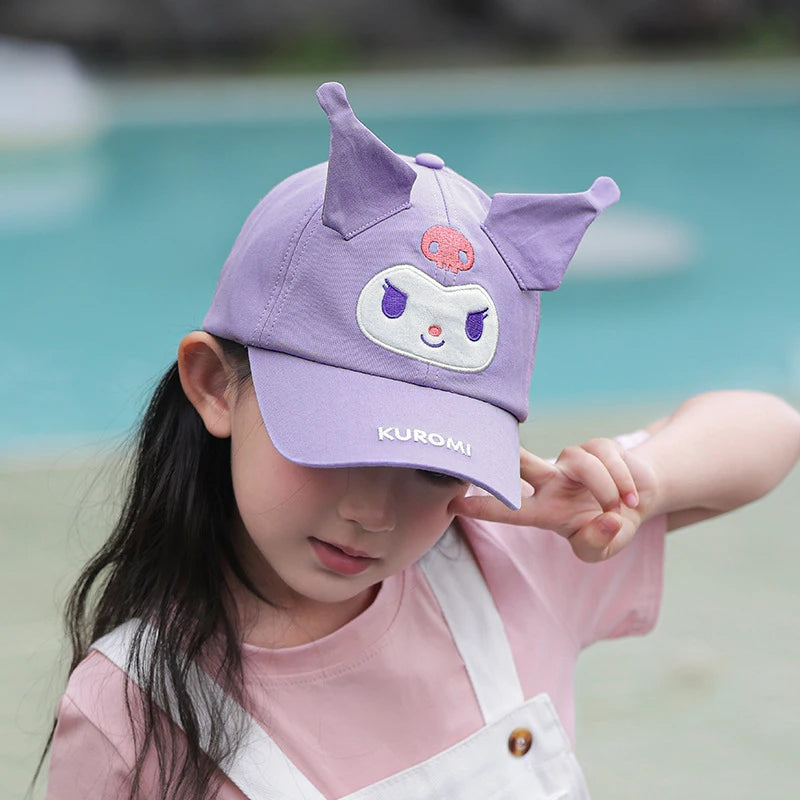 Hello Kitty Kuromi Sun Hat Quick-Dry Dopamine Baseball Cap Summer-Style Baseball Cap Wide-Brimmed Sun Hat Qme