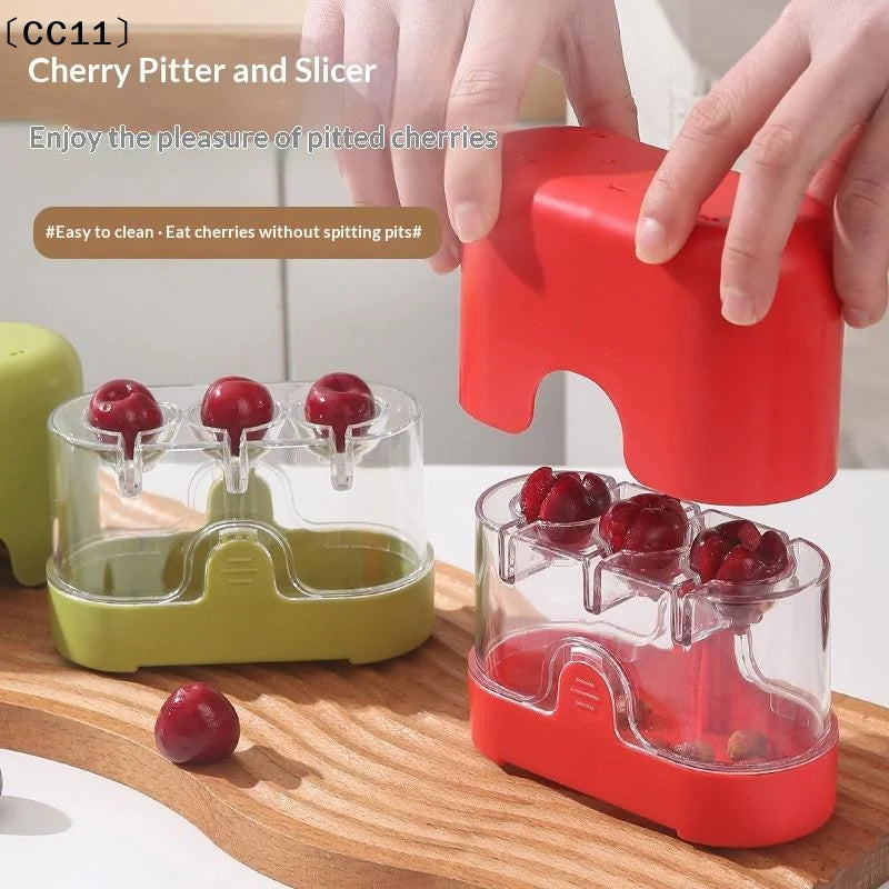 Cherry Pit Remover Plastic Stainless Steel Fruit Corer Handheld Press Qme