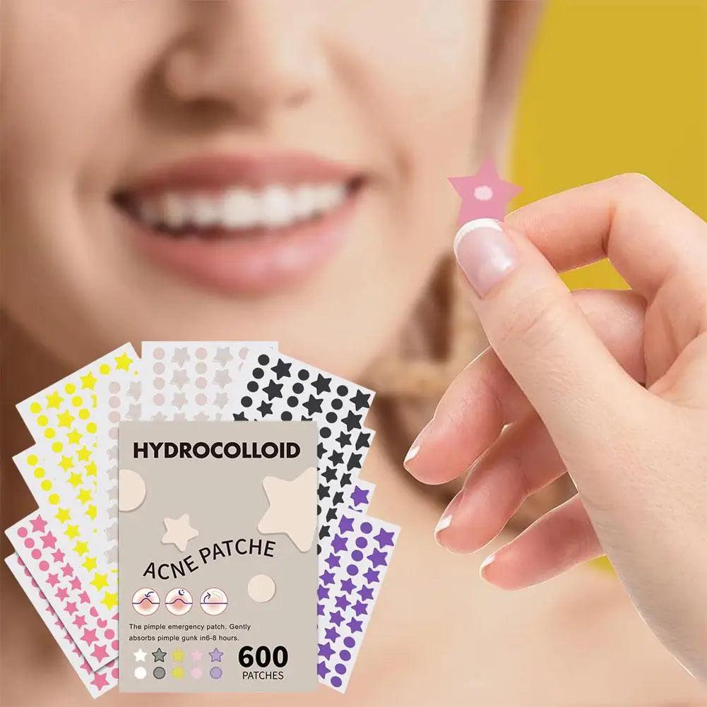 New 600pcs Star Acne Patch Mild Non-irritating Lightens Acne For Blackheads Closed Comedones Hydrocolloid Acne Sticker S0U6 Qme