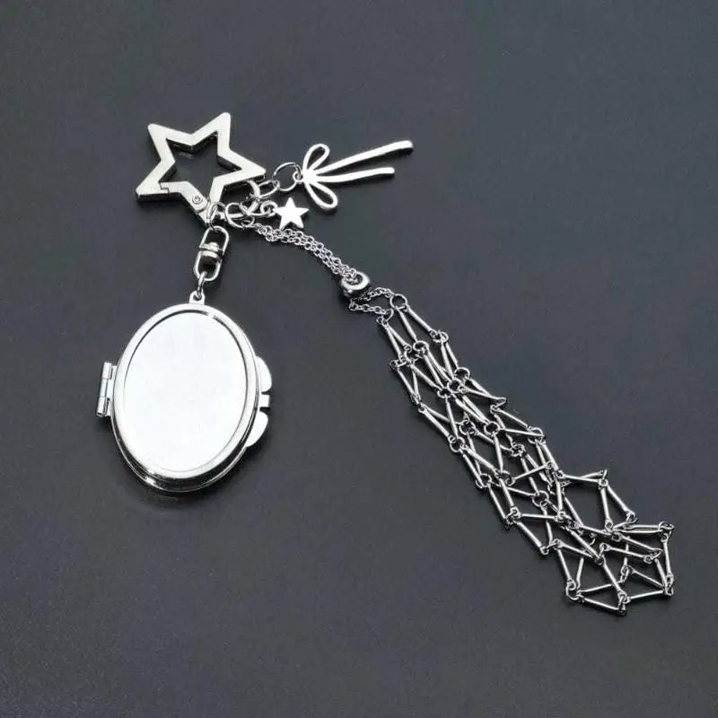 Metal Net Pocket Lipstick Cover Keychain Portable Pouch Lip Balm Bag Qme A5