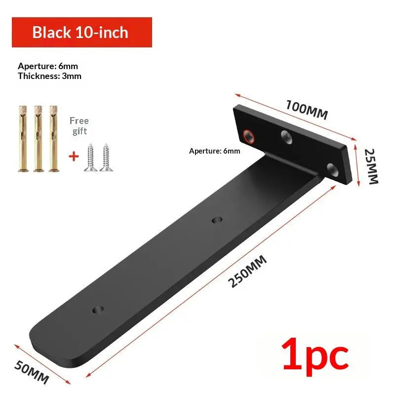 Metal Wall Shelf Support 3mm Thick Black Cast Iron Brackets Heavy Duty Floating Shelf Hanger for Kitchen Bookshelf Storage Qme A4 1