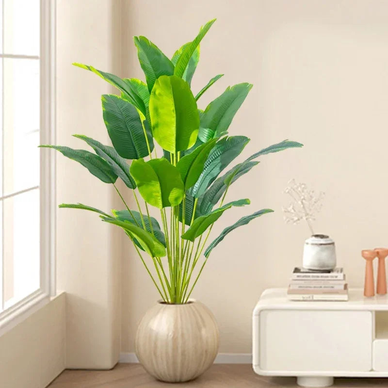 1pc Artificial Plants Large Tropical Palm Tree Fake Banana Plants Leaves Real Touch Plastic Monstera For Home Garden Party Decor Qme