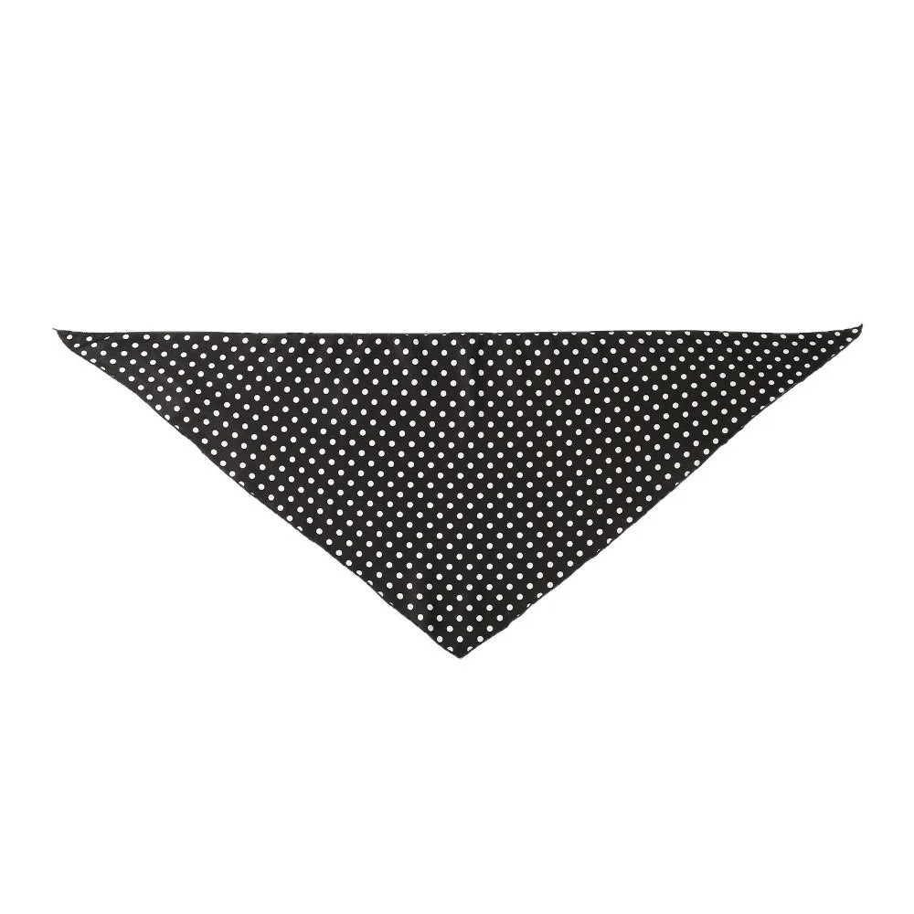Stacked Wear Solid Polka Dots Triangle Scarf Thin Versatile Foulard Qme Black