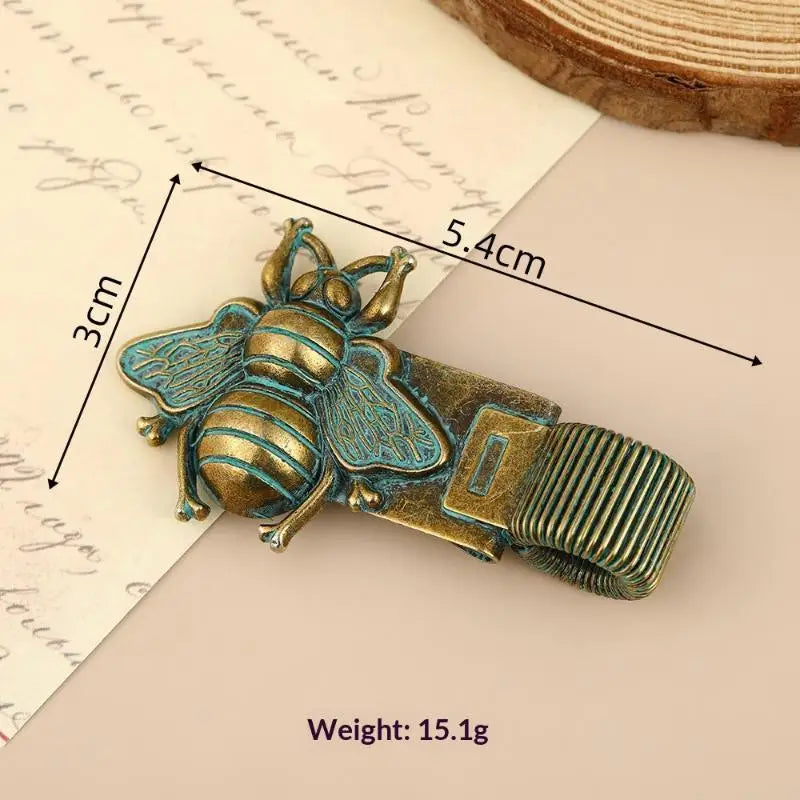 Vintage Insect Metal Pen Clip Cute Pattern Spring Loaded Holder Qme A