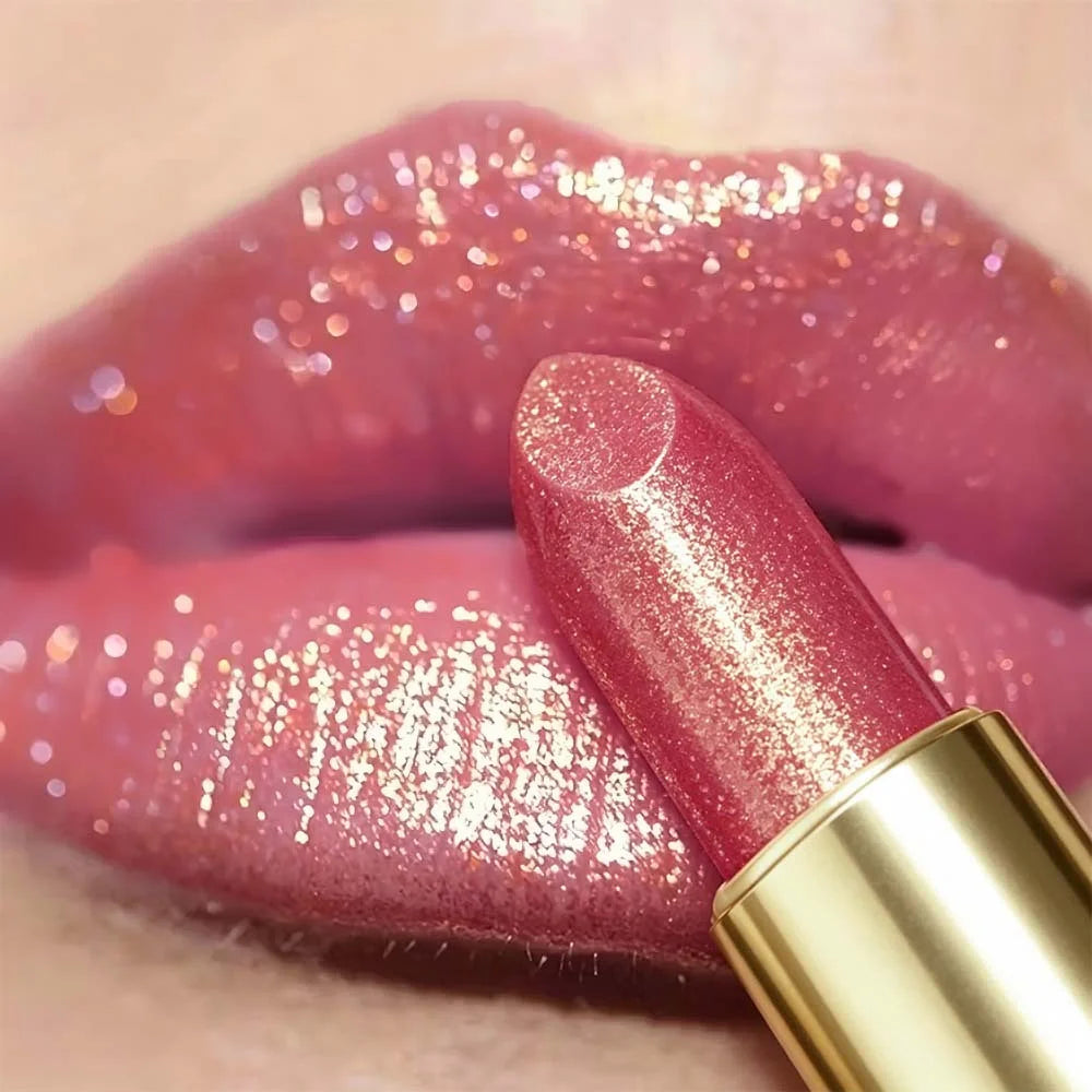 JUJU Dream Luxury Gold Tube Shimmer Metallic Lipstick Hydrating Qme