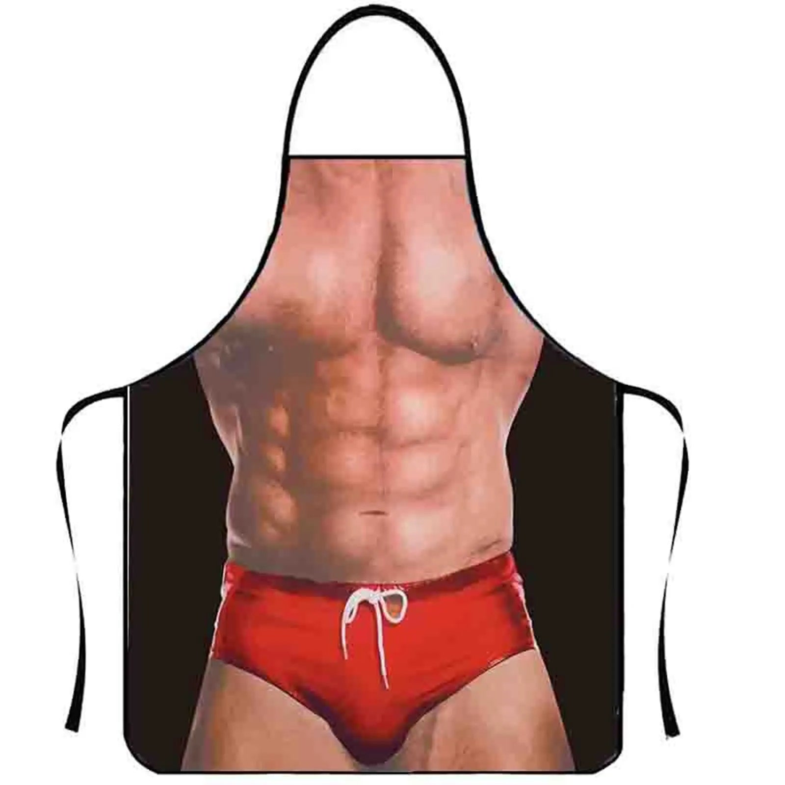Fun Men's Cooking Carbecue Apron Home Multipropose Baking Cleanning Accessories Creative Muscle Prank Holiday Gift Qme PURPLE E