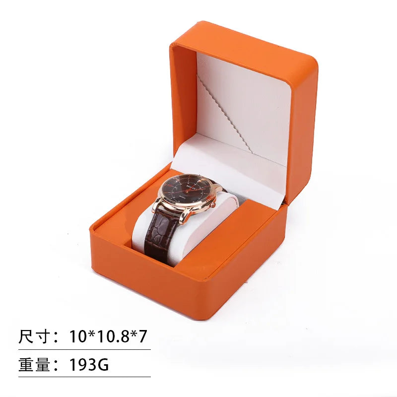 Single Watch Gift Box with Pillow Premium PU Leather Wristwatch Display Case Organizer and Watch Case for Gift Qme