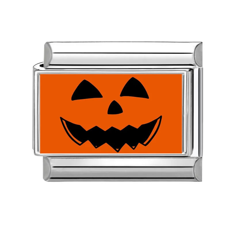 2025 Halloween Skull Hands Pumpkin Cats Ghost Italian Charms Links