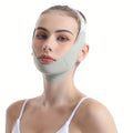 Reusable Face Slimming Bandage V Line Shaper Women Chin Cheek Lift Up Qme green