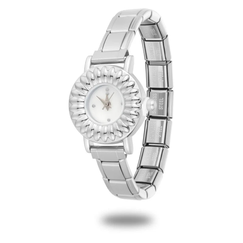New 1PC High Quality Women's Stainless Steel Round Stereoscopic Watch Bracelet Bangle For Friend Wife Birthday Gift DIY Jewelry Qme Style 10