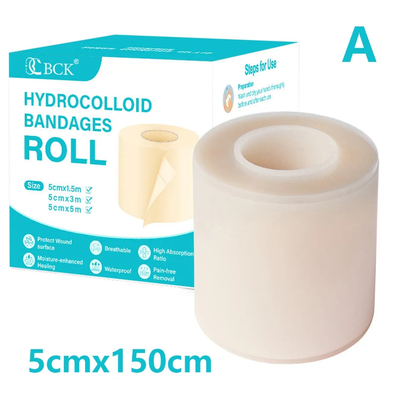 1 Roll Scar Cover Tape Waterproof Self-adhesive Hydrocolloid Band Aid Qme 5cmx150cm A