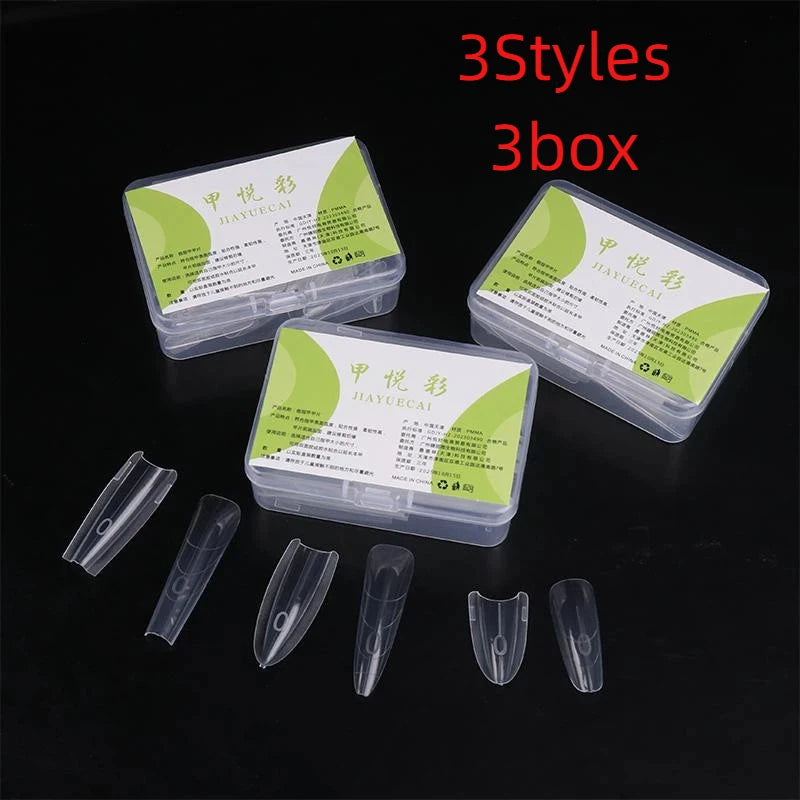 3Box Sandwich Dual Nail Forms 15Size Quick Extensions-dual T-shaped Qme