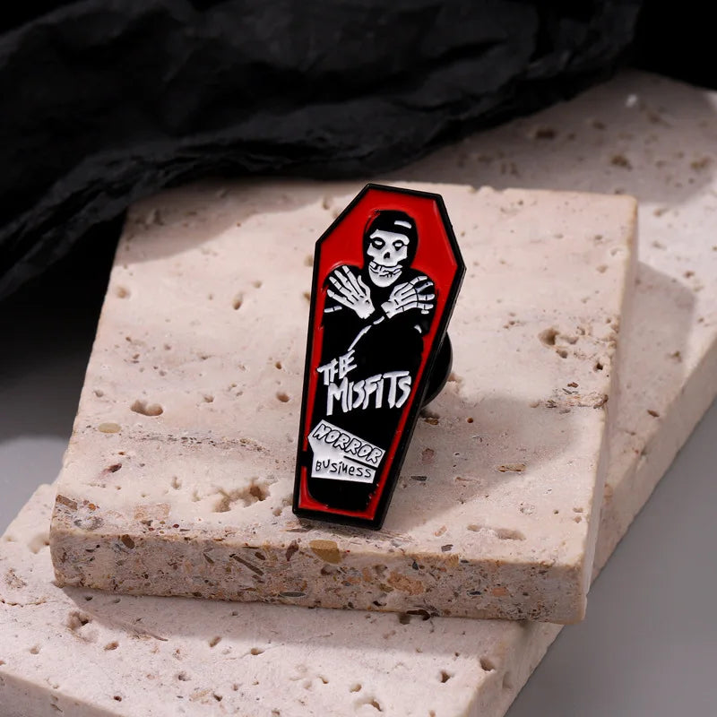 Rock Punk Enamel Pin Music Club Brooch Horror Lepal Badge Metal Backpack Sweater Accessories for Fans Friends Jewelry Wholesale Qme