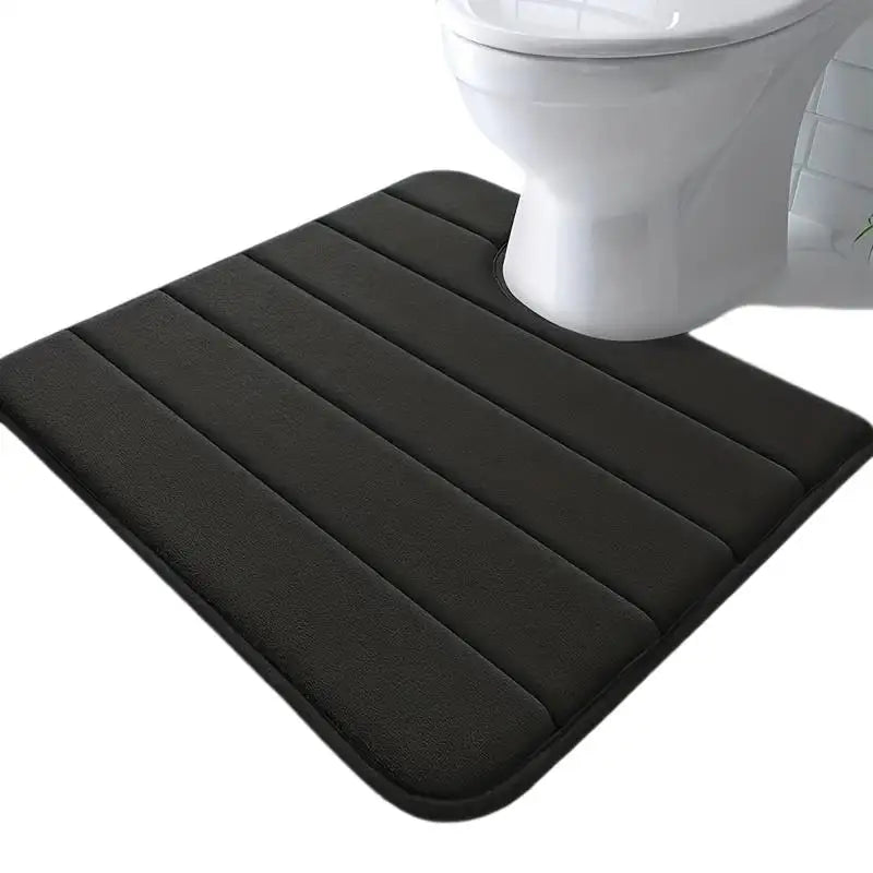 Carpet Memory Foam Bath Mat Anti-skid Absorbent U-shaped Toilet Qme