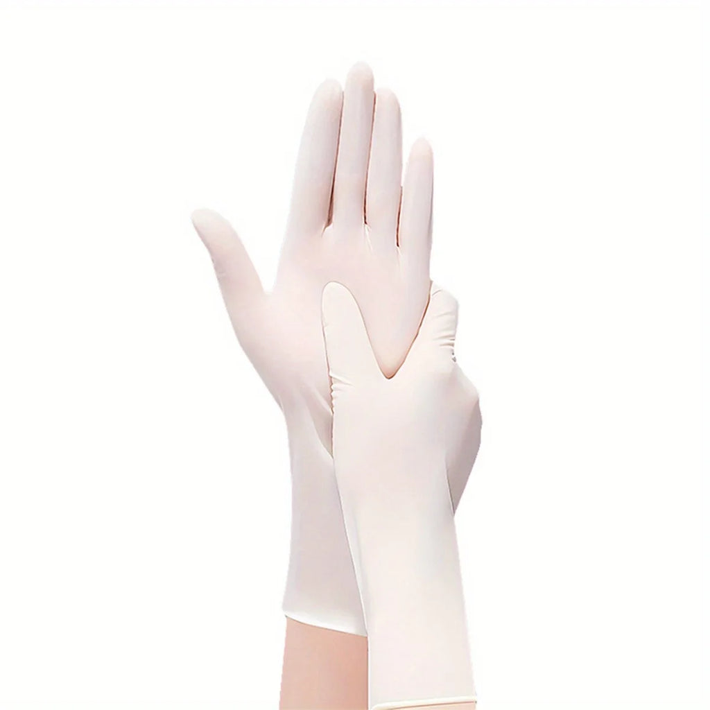 50/100Pcs Disposable Nitrile Gloves,Durable Household Cleaning Gloves,Garden Planting and Digging Non-slip Dirt-resistant Gloves Qme White XL 100PCS