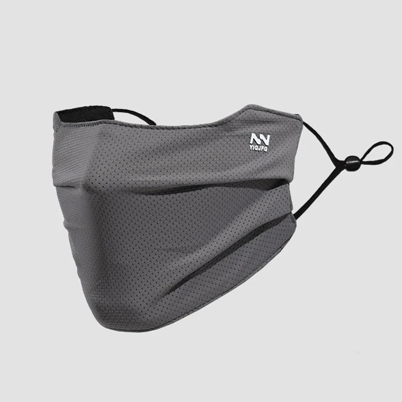Sun Protection Face Mask For Men Reusable Breathable UV Face Shield Solid Color Washable Face Mask Summer Cycling Face Mask Qme Gray