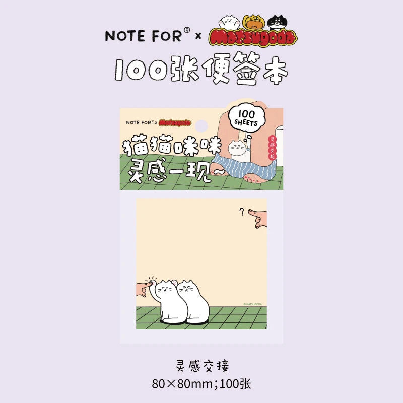 100 Pcs Kawaii to-do list memo pads cute cartoon character theme manuals decoration messages notes stationery Qme B