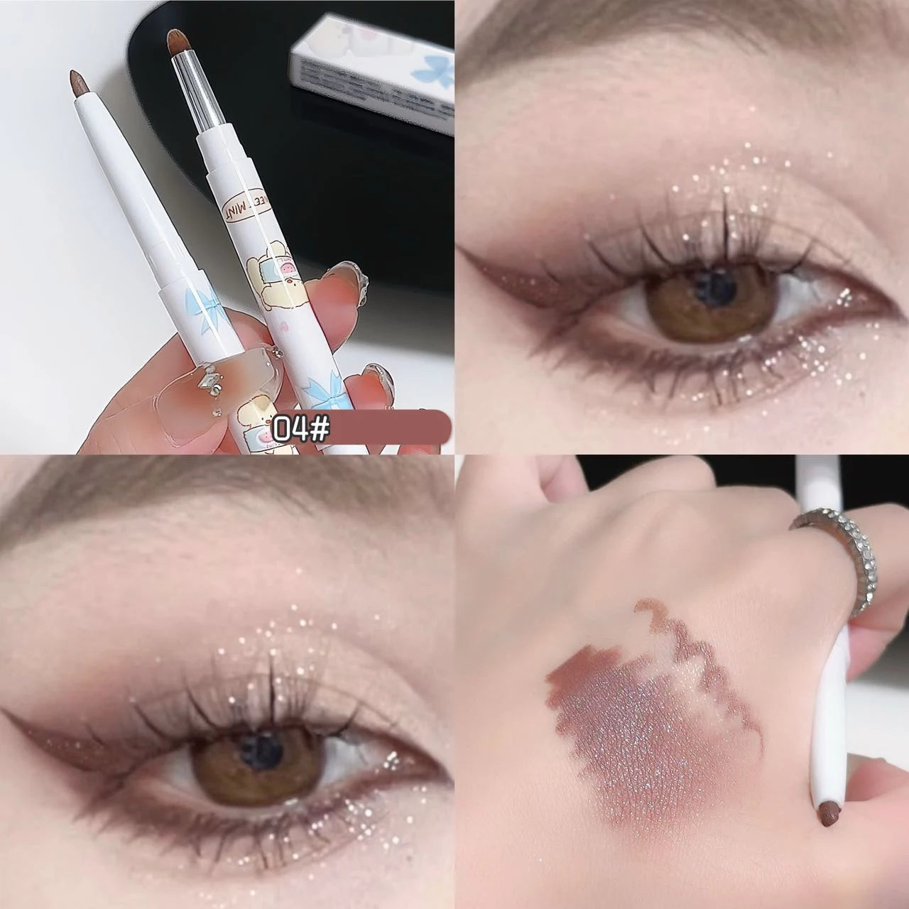 Silky Eye Liner Pencil Lying Silkworm Shadow Pen Natural Matte Green Pink Eyeliner Gel Easy To Color Waterproof Eye Make Up Tool Qme 04