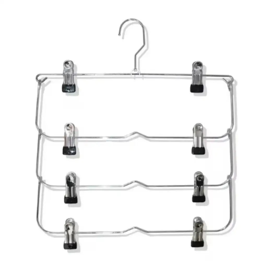Multi-Functional Home Non-Slip Metal Pants Rack New Creative Stainless Steel Seamless Hanger Simple Storage Skirt Rack Qme Black