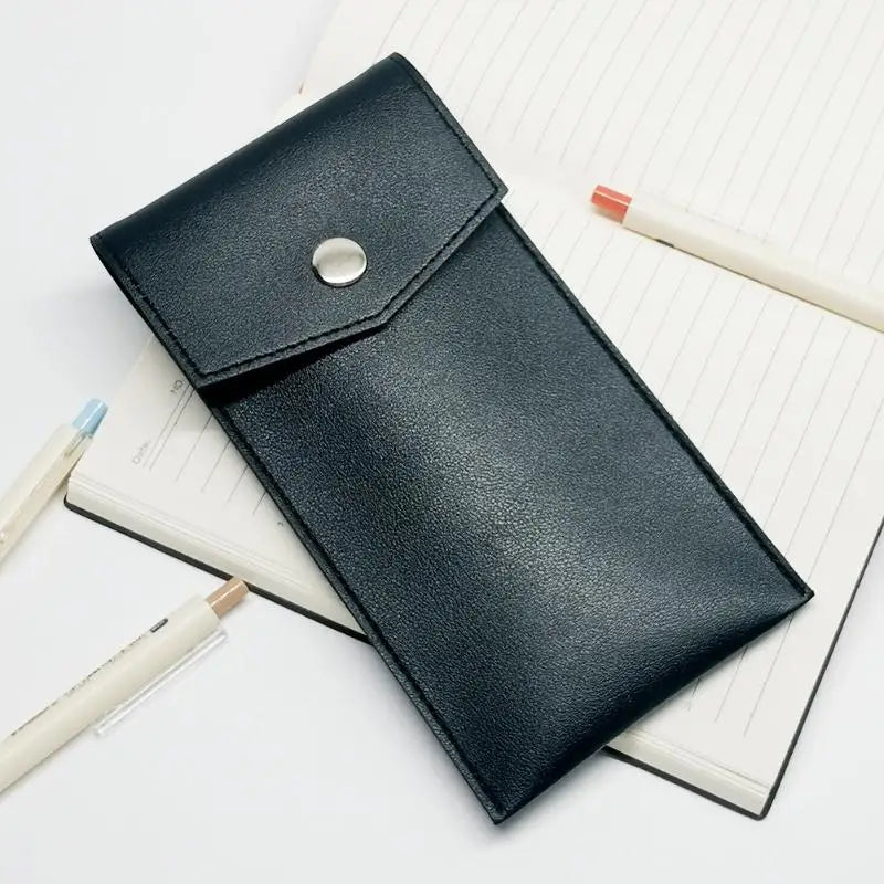 PU Leather Pencil Case Storage Bag Student Glasses Portable Qme A4