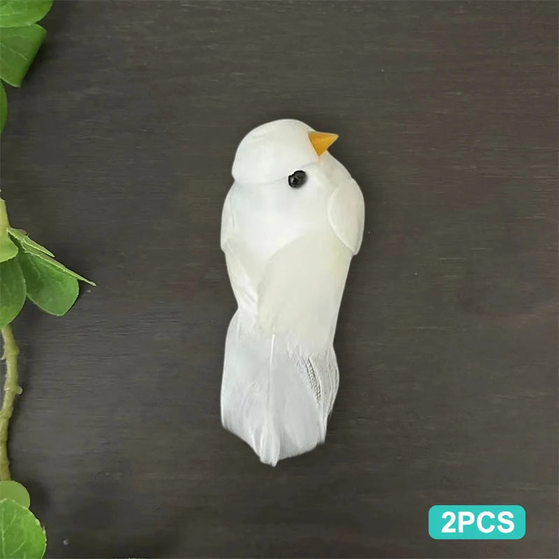 Cute Artificial Birds Fake Foam Animal Simulation Feather Models Tit Qme A9 2PCS