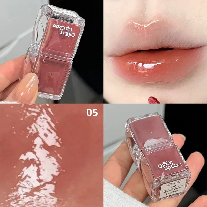 QIBEST Mirror Water Lip Glazed Moisturizing Lipgloss Tint Not Easy to Fade Lasting Non-Stick Cup Lip Stain Korean Cosmetics Qme 05