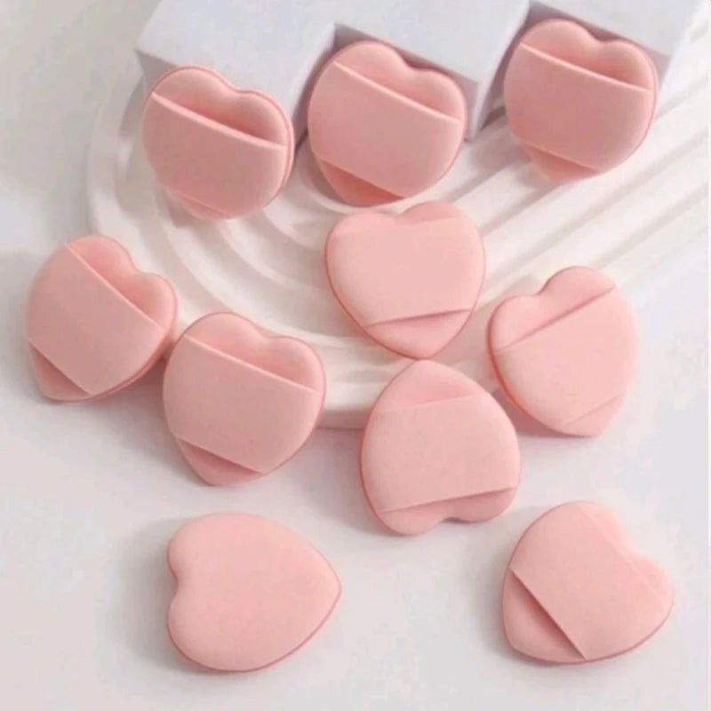 Mini Heart-shaped Finger Powder Puff Makeup Tool Air Cushion Sponge Qme