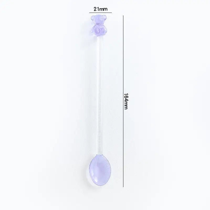 Long Handle Mixing Round Spoon Creative Bear Coffee Kitchen Dessert Qme A4