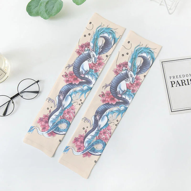 Summer Sun UV Protection Ice Gloves Women's Long Finger Sleeves Qme style4 One Size