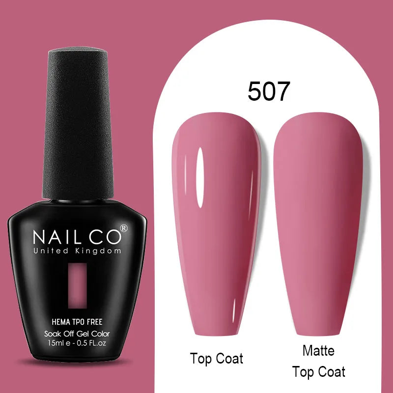Nailco Jelly Gel Nail Polish Transparent Varnishes 44 Colors Red Pink