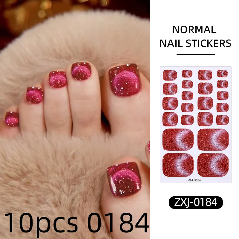 Cat Eye Nail Art Stickers Self Adhesive Toe Nails Full Cover Toenail