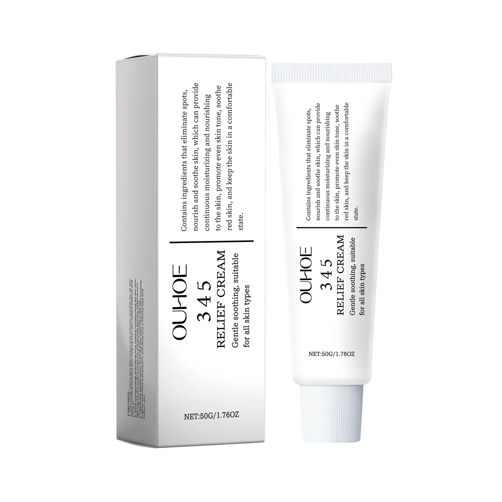 345 Relief Cream Hydrating Nourish The Skin Soothing Care Face Lifting Tightening Brighten Skin Tone Beauty Moisturizing Cream Qme 50g Boxed