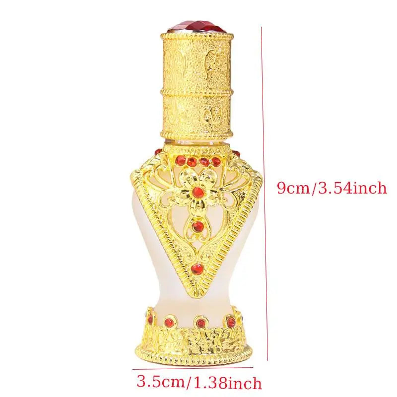 Arabian Antiqued Metal Essential Oil Bottles Refillable Perfume Qme