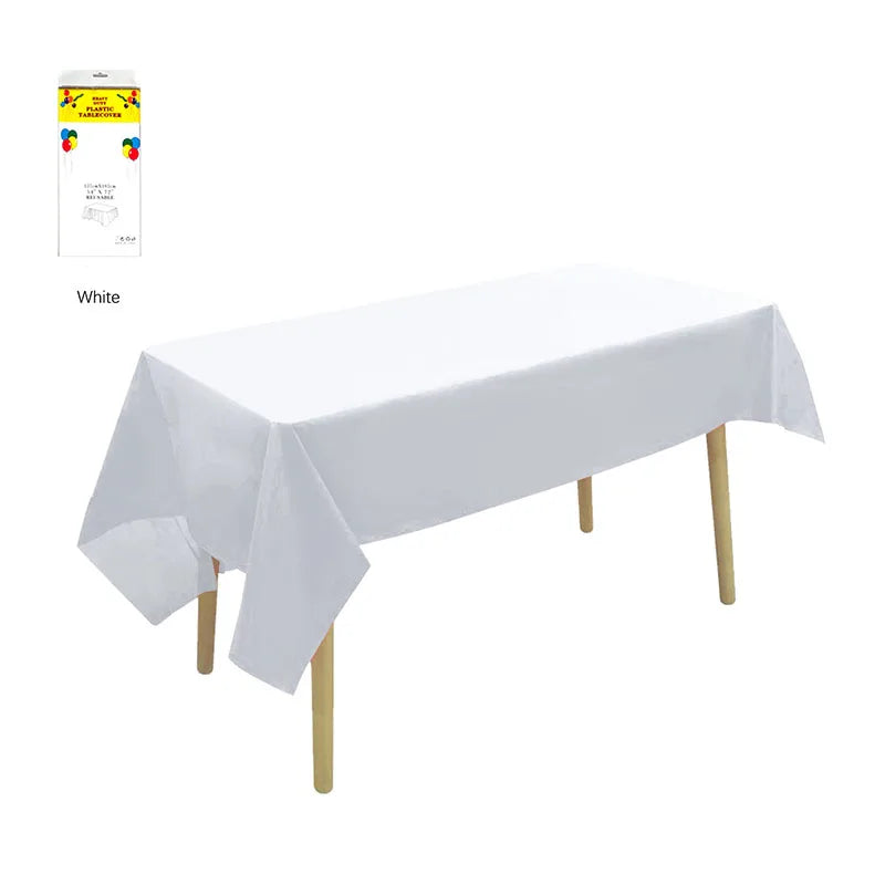 1/2/4PCS Disposable Tablecloths Waterproof Stain-resistant Tablecloth, Party Decoration, Camping, Disposable Kitchen Tablecloth Qme White 1PCS 137X183cm