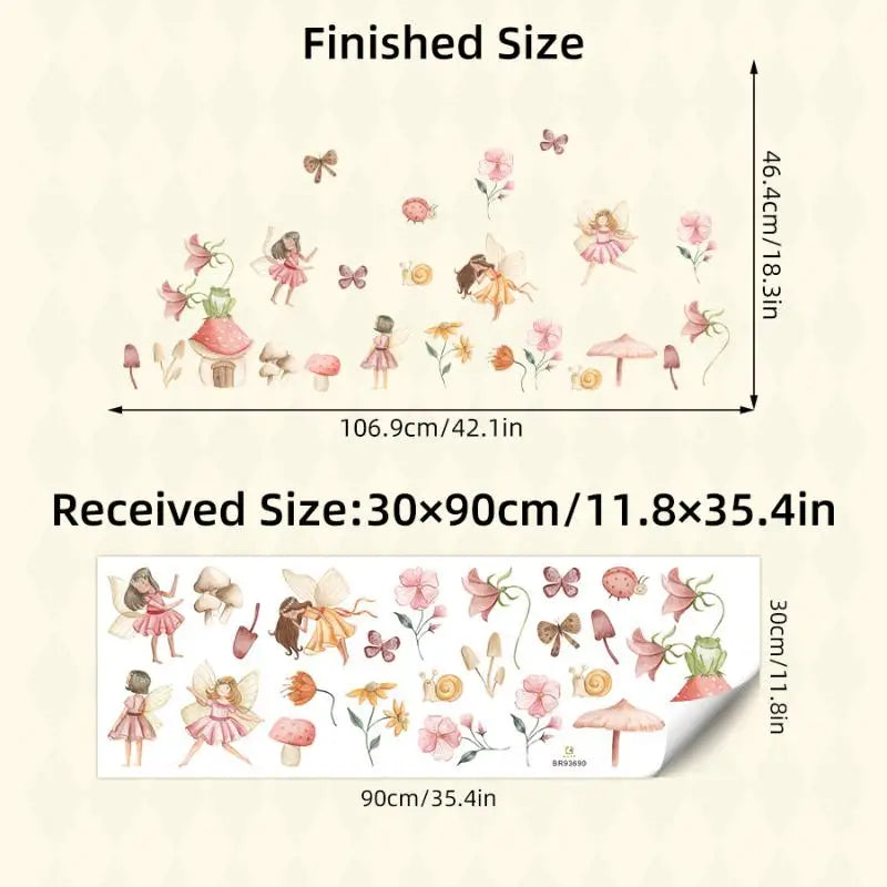 Beautiful Fairy Wall Decals Bedrom Home Decor Colourful Stickers Girl Qme