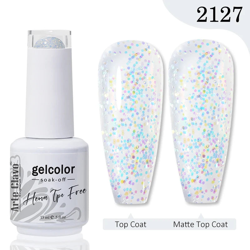 Arte Clavo Crystal Crushed Diamond Pink Blue Gel Nail Polish 2026