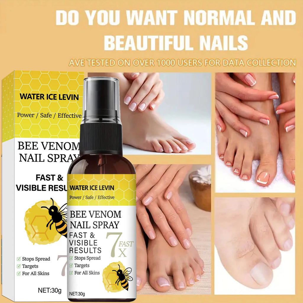 Bee Venom Nail Spray - Fast Visible Results, Stops Spread & Strengthens Nails with Hyaluronic Acid, Safe for All Skins Qme