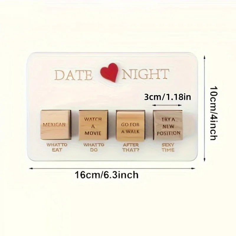 Date Night Dice 4PCS After Dark Edition Date Night Wooden Dice Game for Couples Wood Reusable Couple Anniversary Date Dice Qme