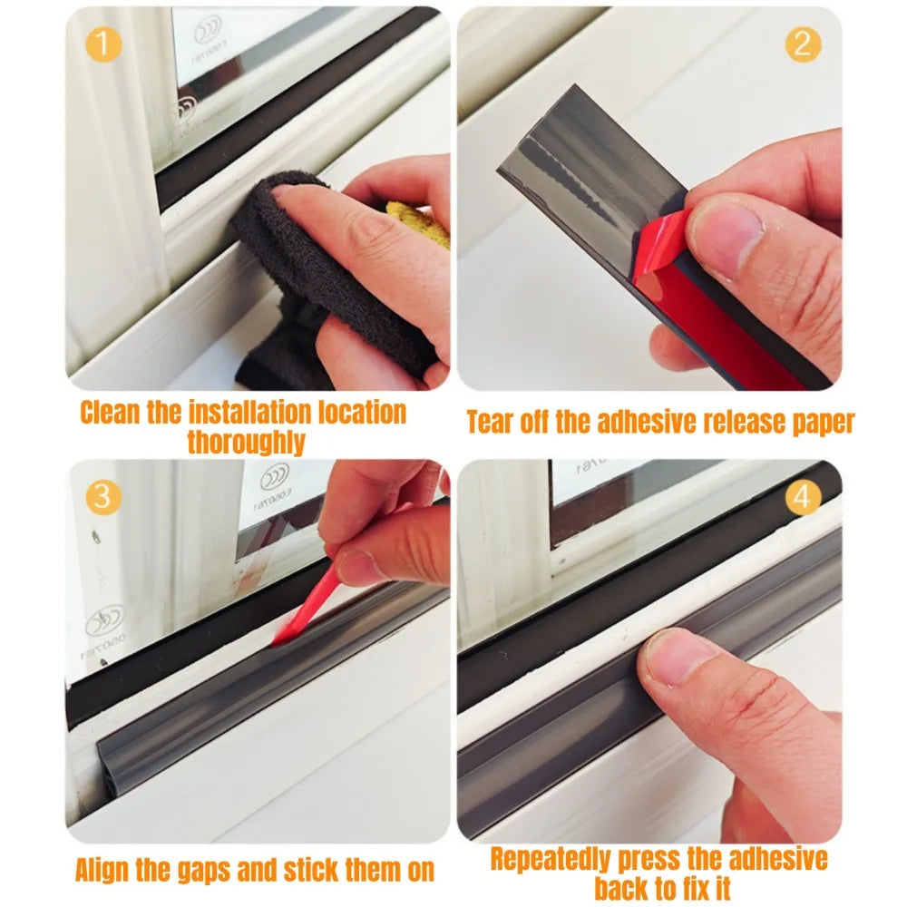 2M Sliding Window Sealing Strip Silicone Rubber Triangular P-type Windproof and Soundproof Strip Door Sealing Gap Filling Strip Qme