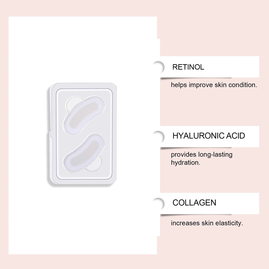 0.25mm Retinol Microneedle Eye Patches Mask Reduce Dark Circle & Eye Bags Anti-Aging Firming Patches Forehead & Smile Line Patch Qme
